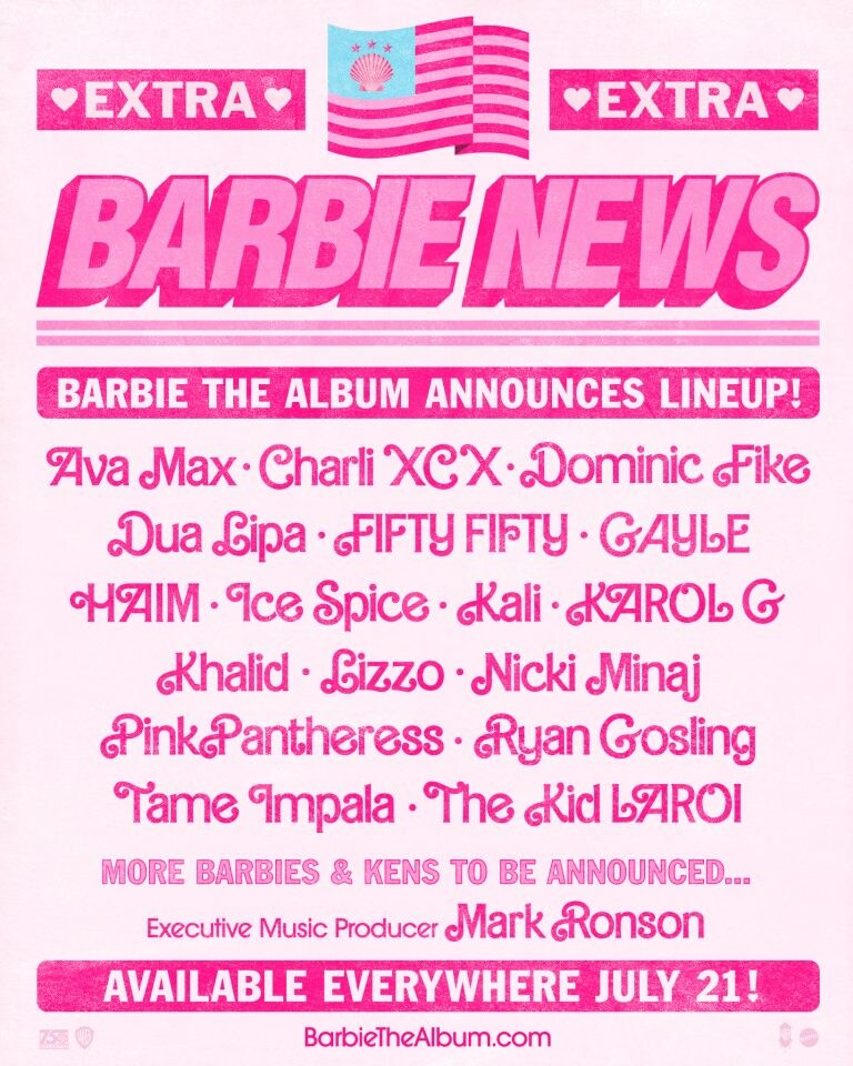 Dua Lipa, Lizzo, Tame Impala en meer op de ‘Barbie’-soundtrack